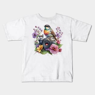 Spring Floral Camera Kids T-Shirt